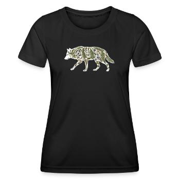 Botanique du loup - T-shirt sport Femme - noir - Devant - AI Model Female 172 light (172cm)