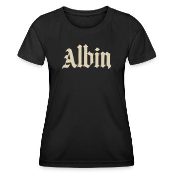 Abhin in Gothic Script - Frauen Funktions-T-Shirt - Schwarz - Vorne - AI Model Female 172 light (172cm)