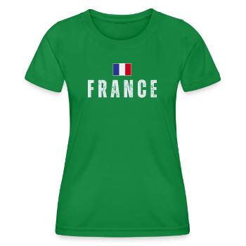 Flagge Frankreichs, französischer Stolz - Frauen Funktions-T-Shirt - Kelly Green - Vorne - AI Model Female 172 dark (172cm)