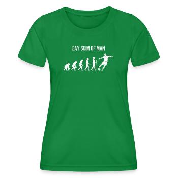 Fußball Evolution - Retro Soccer Spieler Design - Frauen Funktions-T-Shirt - Kelly Green - Vorne - AI Model Female 172 dark (172cm)