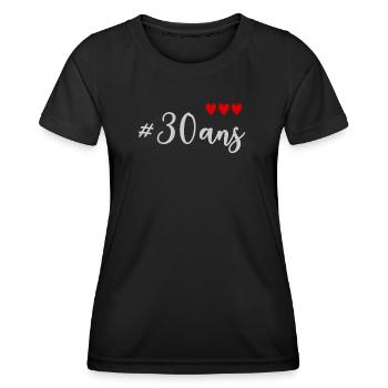 30. 30 JAHRE. 30-JÄHRIGES JUBILÄUM. 30-JÄHRIGES JUBILÄUM. - Frauen Funktions-T-Shirt - Schwarz - Vorne - AI Model Female 172 light (172cm)