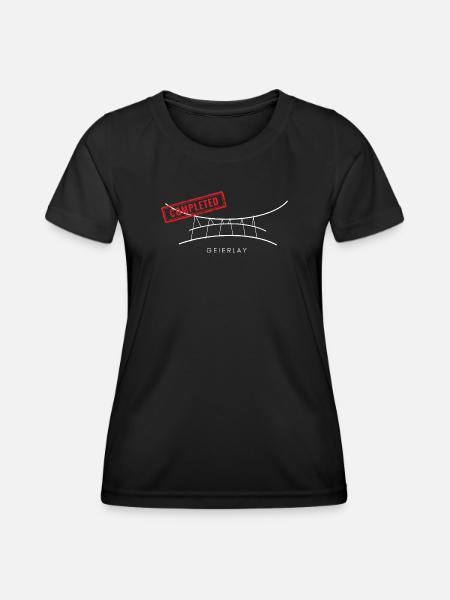 Geierlay Seilbrücken Design - Frauen Funktions-T-Shirt - Schwarz