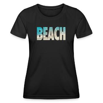 Tropical BEACH Ocean Text Vibe - Women's Functional T-Shirt - black - Front - AI Model Female 172 light (172cm)