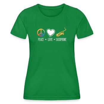 Saxophone - T-shirt sport Femme - vert - Devant - AI Model Female 172 dark (172cm)