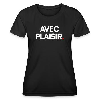 Avec plaisir - T-shirt sport Femme - noir - Devant - AI Model Female 172 light (172cm)