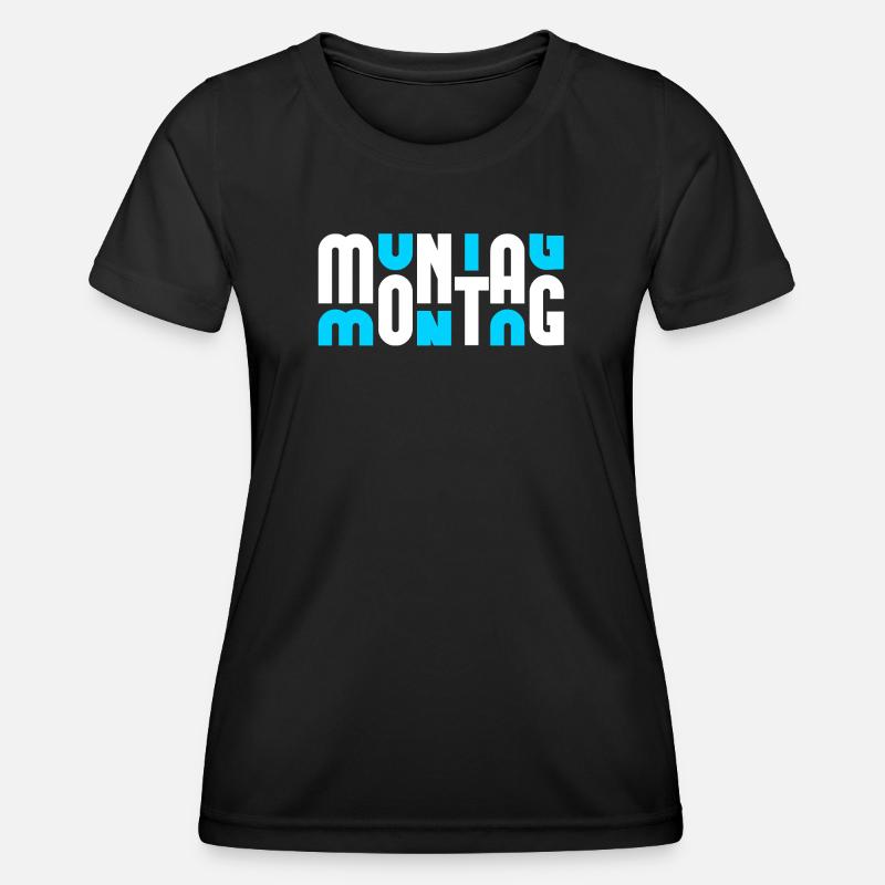 Motif Monday White/Cyan - Women's Functional T-Shirt - black