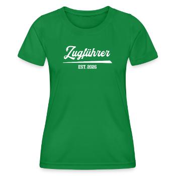 Platoon Leader 2026 Firefighter Platoon Fire Brigade FFW - Women's Functional T-Shirt - kelly green - Front - AI Model Female 172 dark (172cm)