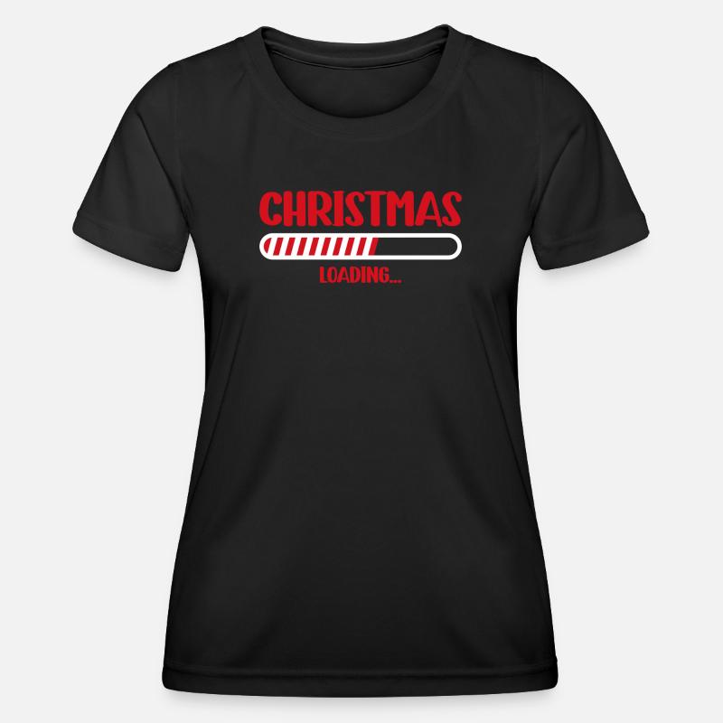 Christmas Loading Progress Bar - Women's Functional T-Shirt - black