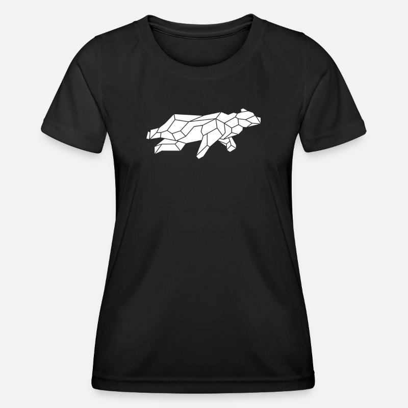 geometric white bear - Women's Functional T-Shirt - black