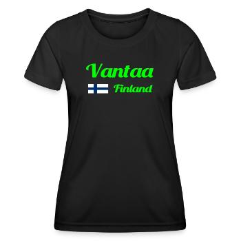 Vantaa Finnland Drucken - Frauen Funktions-T-Shirt - Schwarz - Vorne - AI Model Female 172 light (172cm)