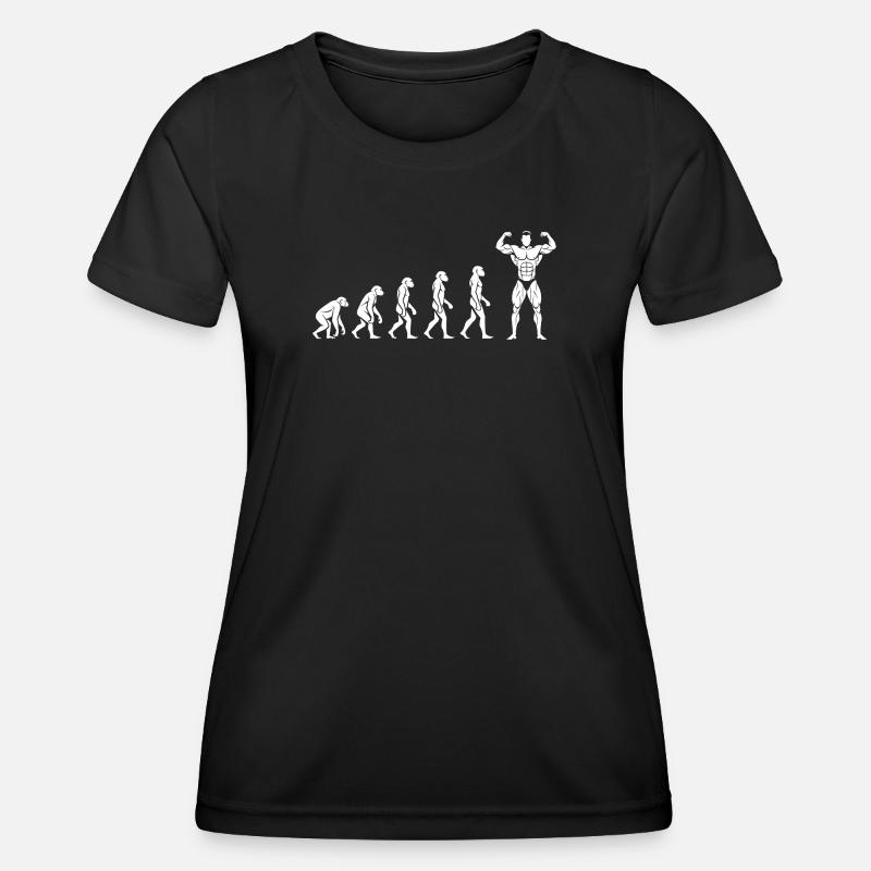 Evolution zur Kraft – Motivation pur - Frauen Funktions-T-Shirt - Schwarz