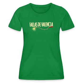 Fallas de Valencia Traca - T-shirt sport Femme - vert - Devant - AI Model Female 172 dark (172cm)