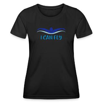 schwimmen - Frauen Funktions-T-Shirt - Schwarz - Vorne - AI Model Female 172 light (172cm)
