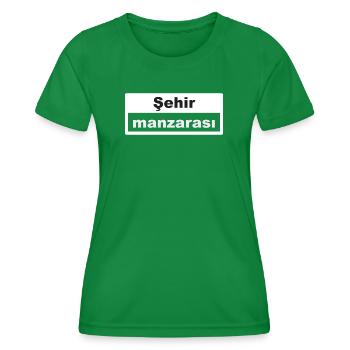 Paysage urbain Typographie Turc - T-shirt sport Femme - vert - Devant - AI Model Female 172 dark (172cm)