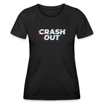 Crash Out - Glitch Style White Red Cyan - Women's Functional T-Shirt - black - Front - AI Model Female 172 light (172cm)
