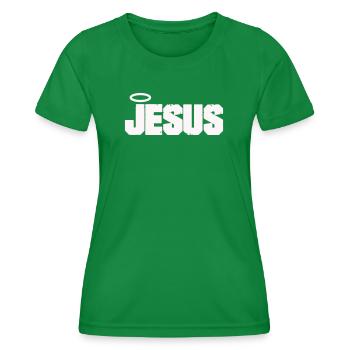 Lettres de Jésus avec auréole - T-shirt sport Femme - vert - Devant - AI Model Female 172 dark (172cm)