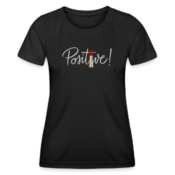 Positives Lippenstift-minimalistisches Schic-Design - Frauen Funktions-T-Shirt - Schwarz - Vorne - AI Model Female 172 light (172cm)