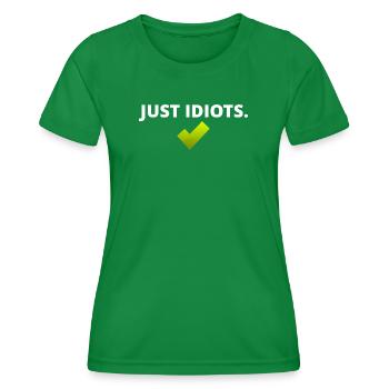 Just Idiots - Frauen Funktions-T-Shirt - Kelly Green - Vorne - AI Model Female 172 dark (172cm)
