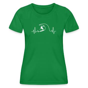 Conception de battement de cœur de vague de surf - T-shirt sport Femme - vert - Devant - AI Model Female 172 dark (172cm)