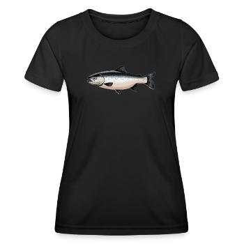 Saumon Saumon - T-shirt sport Femme - noir - Devant - AI Model Female 172 light (172cm)