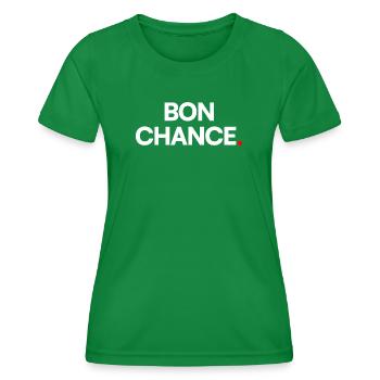 GOOD LUCK | Minimalist humor expression - Women's Functional T-Shirt - kelly green - Front - AI Model Female 172 dark (172cm)