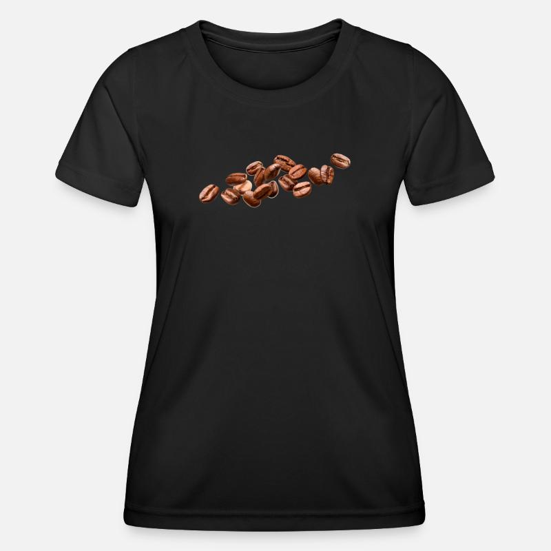 Realistic Coffee Beans Coffee Art - Women's Functional T-Shirt - black