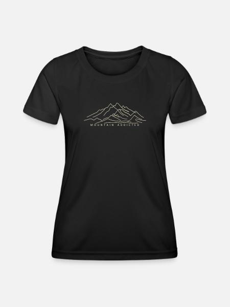 Bergsüchtig - Frauen Funktions-T-Shirt - Schwarz