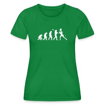 Lustiger Tennis-Evolution-Sportliebhaber Tennisspieler - Frauen Funktions-T-Shirt - Kelly Green - Vorne - AI Model Female 172 dark (172cm)