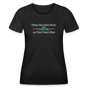 Geheimes Angelplatz – Frag Nicht Nach - Frauen Funktions-T-Shirt - Schwarz - Vorne - AI Model Female 172 light (172cm)