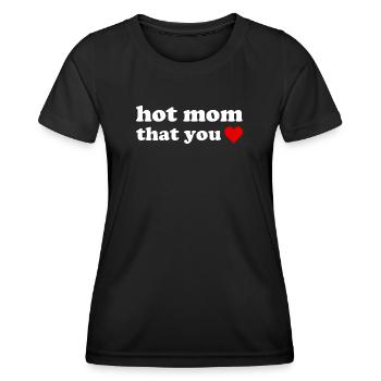 Mère Sexy que Tu Aimes - Femmes au design de cœur drôles - T-shirt sport Femme - noir - Devant - AI Model Female 172 light (172cm)