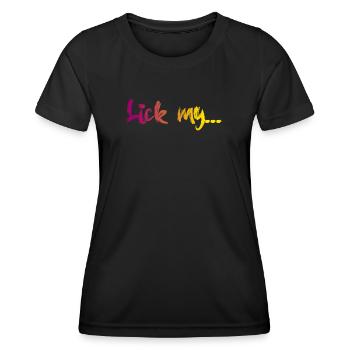 Lèche mon - T-shirt sport Femme - noir - Devant - AI Model Female 172 light (172cm)