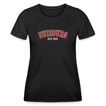 Düisbourg Fondée en 1976 - T-shirt sport Femme - noir - Devant - AI Model Female 172 light (172cm)
