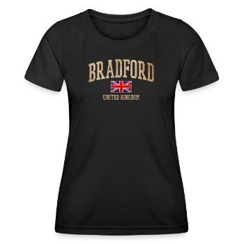 Bradford UK Vintage Banner - Frauen Funktions-T-Shirt - Schwarz - Vorne - AI Model Female 172 light (172cm)