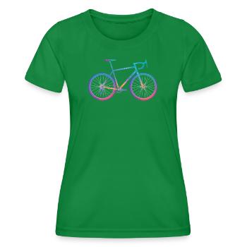 Conception de vélo de cyclisme dégradé - T-shirt sport Femme - vert - Devant - AI Model Female 172 dark (172cm)