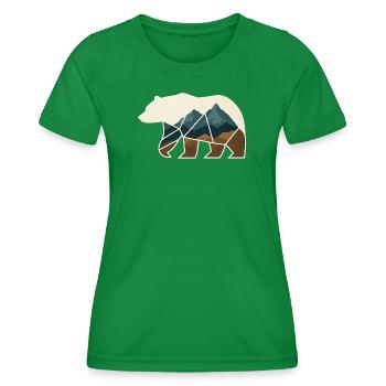 Bär Design geometrisch - Frauen Funktions-T-Shirt - Kelly Green - Vorne - AI Model Female 172 dark (172cm)