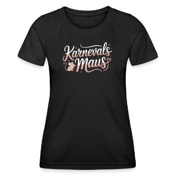 Karnevalsmaus Karneval Köln Kölner Karnevals Maus - Frauen Funktions-T-Shirt - Schwarz - Vorne - AI Model Female 172 light (172cm)