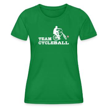 Team Cycleball , Radball, Radballer,Hallenradsport - Frauen Funktions-T-Shirt - Kelly Green - Vorne - AI Model Female 172 dark (172cm)