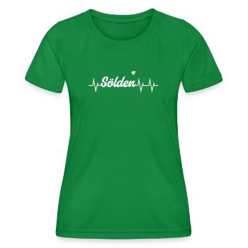 Sölden Heartbeat – Gletscherfeeling & Höhenmeter - Frauen Funktions-T-Shirt - Kelly Green - Vorne - AI Model Female 172 dark (172cm)