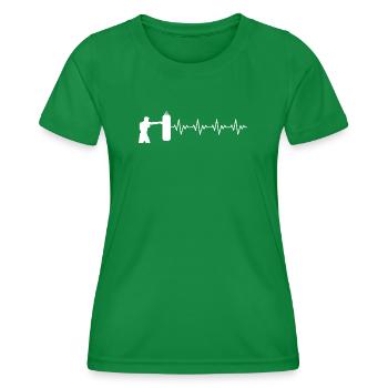Boxer Boxerin Boxsack Boxen EKG Herzschlag - Frauen Funktions-T-Shirt - Kelly Green - Vorne - AI Model Female 172 dark (172cm)