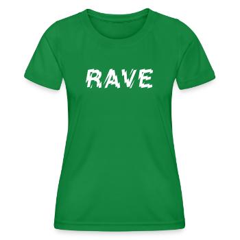 Rave music simple typography logo - Women's Functional T-Shirt - kelly green - Front - AI Model Female 172 dark (172cm)