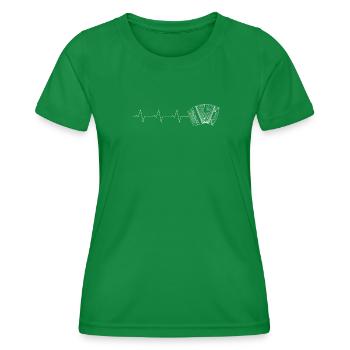 My heart beats for the harmonica | ZiachON! - Women's Functional T-Shirt - kelly green - Front - AI Model Female 172 dark (172cm)