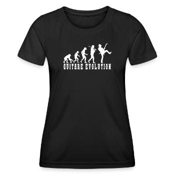 Évolution de la Culture Guitaristique - T-shirt sport Femme - noir - Devant - AI Model Female 172 light (172cm)