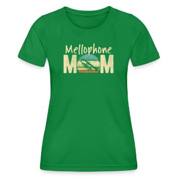 Mellophone Mom Retro Vintage Marching Band Design - Women's Functional T-Shirt - kelly green - Front - AI Model Female 172 dark (172cm)