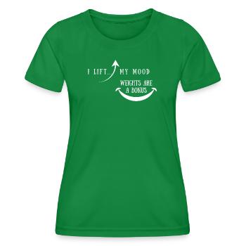 J’élève mon humeur - Conception de citation de gymnastique amusante - T-shirt sport Femme - vert - Devant - AI Model Female 172 dark (172cm)