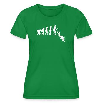 Taucher Evolution - Tauchen - Frauen Funktions-T-Shirt - Kelly Green - Vorne - AI Model Female 172 dark (172cm)