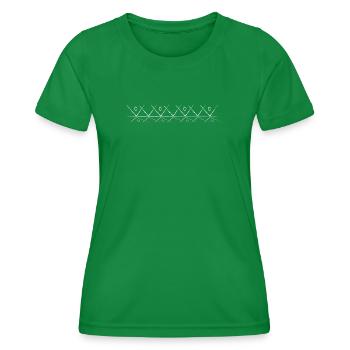 Linienmuster mit Spiegelung - Frauen Funktions-T-Shirt - Kelly Green - Vorne - AI Model Female 172 dark (172cm)