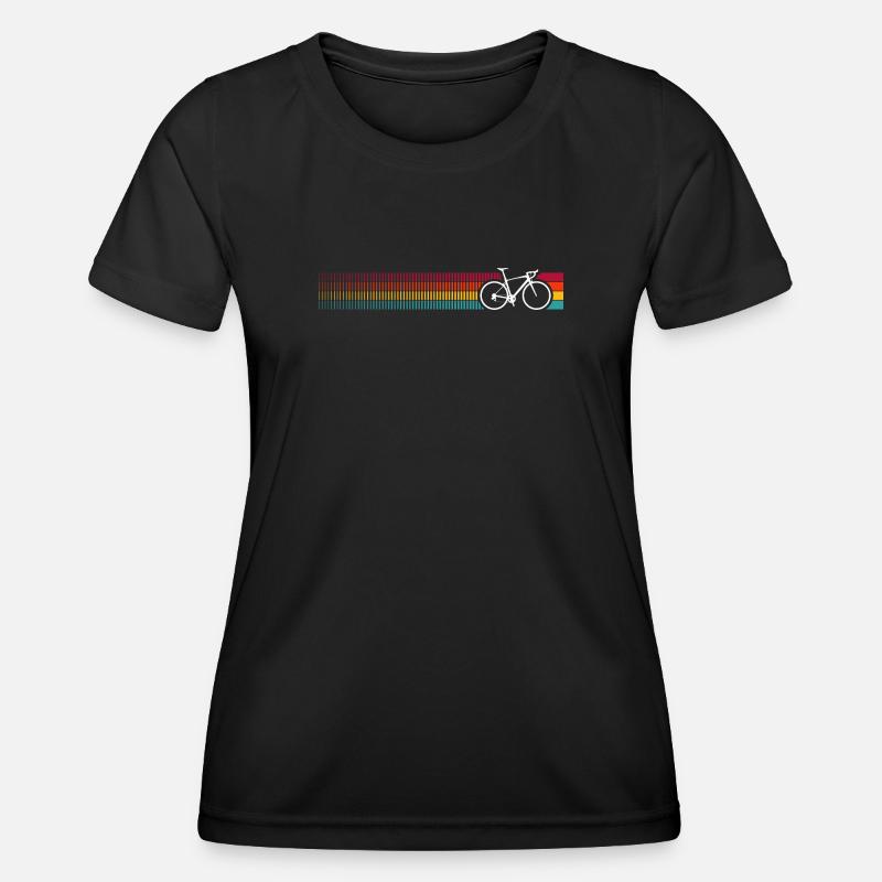 Vibrant Rainbow Bicycle Pattern - Women's Functional T-Shirt - black