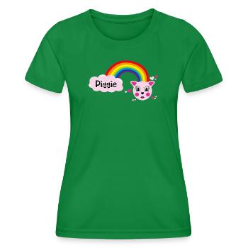 Piggie mimi by Helfspawn - Women's Functional T-Shirt - kelly green - Front - AI Model Female 172 dark (172cm)