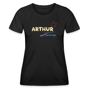 Arthur - Frauen Funktions-T-Shirt - Schwarz - Vorne - AI Model Female 172 light (172cm)