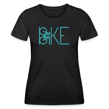 Teal Bicycle Lines Minimal Art - Women's Functional T-Shirt - black - Front - AI Model Female 172 light (172cm)